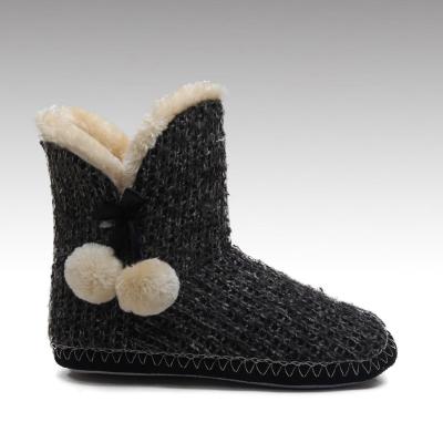 China Good Quality HC-835 Indoor Winter Slipper Pom Pom Anti-slippery Design Slipper Booties For Women for sale