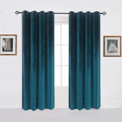 China Wholesale Blackout Good Quality Blackout Green Velvet Curtains, Luxury Velvet Curtain Fabric for sale