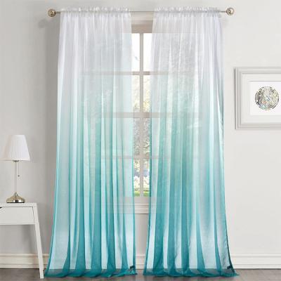 China Success 2 Tone Gradient Ombre Sheer Curtain, Gradient Ombre Ombre Sheer Amazon Curtain, Print Sheer Ombre Sheer Curtain for sale