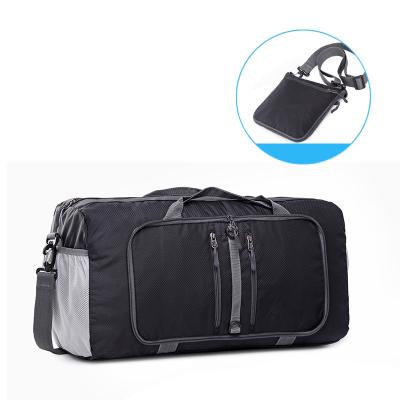 China Custom Outdoor Folding Duffel Bag Anti-theft 40L Travel Picnic Fitness Waterproof Foldable Gym Nylon Bag Sports Packable Backpack for sale