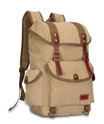 China Retro Style Canvas Vintage Anti-theft Backpack Backpack School College University Travel Laptop Unisex Leather Rucksack Bags for sale