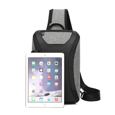 China With USB Custom Wholesale Canvas Backpack Oxford Chest Bag For Ipad Mini Port Fashion School Filling Sling Bag Messenger With USB for sale