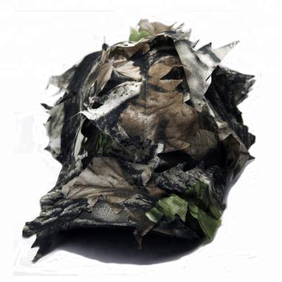 China 3D Polyester Hunting Covers English Sneaky Leaf Hat Woodland Camouflage Hat Reel Tree Leaf English Hat for sale