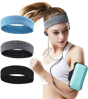 China Custom Logo Print Elastic Hair Band Sweat Absorption Polyester Soccer Basketball Yoga Sports Running Headband Non-Slip Custom Made for sale