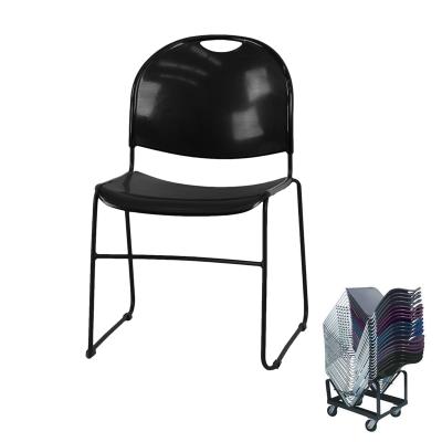 China Stacking Cheap Stacking Commercial Affordable Plastic Chair With Cart for sale