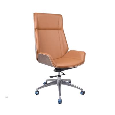 China Executive Chair Luxury Bent Plywood Office Chair Conference Leather Chair for sale