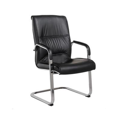 China Comfortable Classic Executive Ripple Black Leather Meeting Room Office Chair for sale