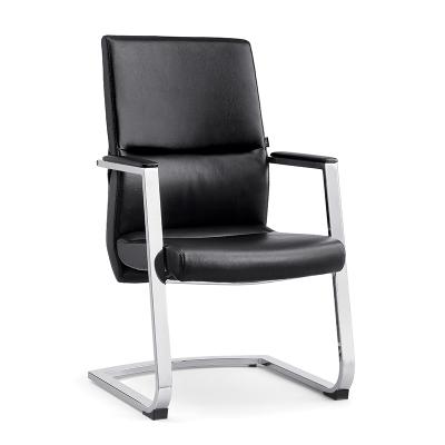 China Other Best Custom Modern Ergonomic Black Genuine Leather Conference Visitor Meeting Guest Conference Room Office Chairs for sale