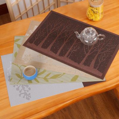 China New Jacquard PVC Table Mat Christmas Sustainable Tablecloth Place Mat Disposable Table Cloth Woven Place Mat Disposable Nordic Wedding for sale