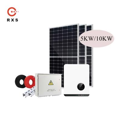 중국 태양 인버터와 그리드 태양계 400w 모노럴 태양 전지판 위의 리스인 OEM 5KW 판매용