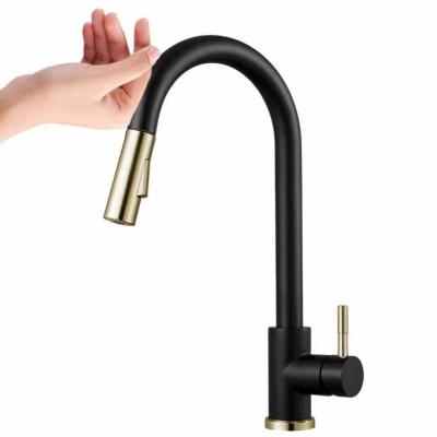 China Sense Faucets 304 Stainless Steel Pull Out Smart Sensor Touch Kitchen Mixer Sink Faucet for sale