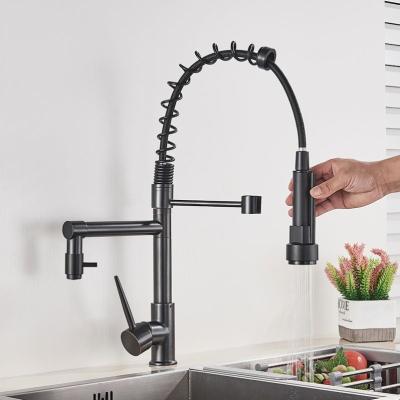 China Modern Durable 304 Stainless Steel Concealed Free Standing Deck Mounted Globe Luxury Pull Down Kitchen Sink Mixer Tap Faucets for sale