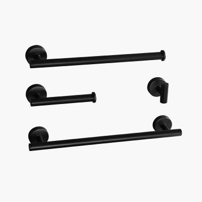 China Fashion Amazon Hot Sale 304 Stainless Steel Bathroom Accessories Round Towel Rail Wall Hanging Toilet Brushed Seat and Towel Rack Black for sale