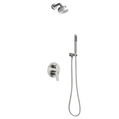 China Without Slide Bar European 304 Stainless Steel Bathroom Wall Mounted Shower Head Shower Faucet Bath Shower Hidden System 2 Way for sale