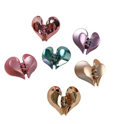 China Hot new products spring colorful little love heart shape girl hair claw clip for sell T9120 for sale