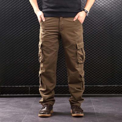 China Flat Mens Cargo Pants Multi Pockets Military Style Tactical Pants Cotton Men Outwear Straight Casual Pants For Men for sale