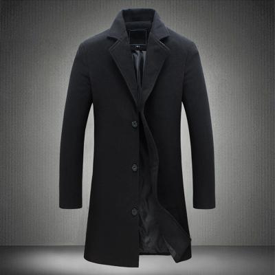 China Autumn Winter Mens Overcoat Long Sleeve Black Casual Tracksuit 4xl 5xl Ditch Coat Men Oversized Wool Coat Korean Slim Fit Waterproof Long for sale