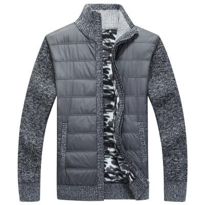 China Winter Mens Fleece Sweater Coat Patchwork Wool Cardigan Thick Muscle Fitted Jackets Knitted Fashionable Male Clothing For Fall for sale