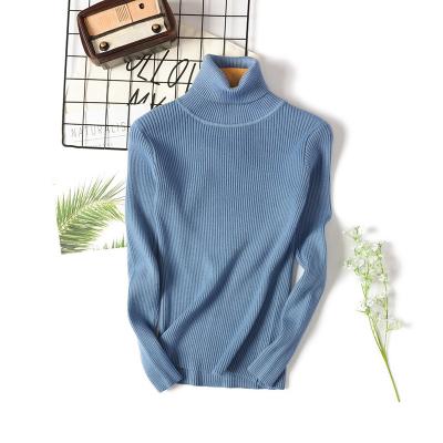 China Anti-wrinkle autumn winter 2021 women clothes many colors sheath long neck casual women's pullover tops girl turtle knitted sweater for sale