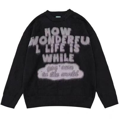 China Custom Wholesale Men's CY Letter Jacquard Acrylic LOGO Knit Sweater Designer Pullover Sweater for sale