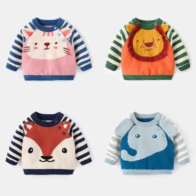 China Thickening cartoon anti-shrink jacquard knit baby sweaters winter baby clothes kids pullovers girls sweater for sale