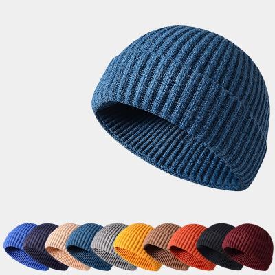 China COMMON Factory Logo Unisex Blank Multi Color High Quality Custom Winter Knitted Beanies Hats for sale