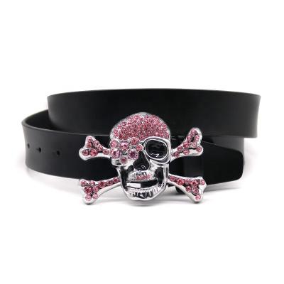 China 100 Genuine Cowhide Leather New Women's Genuine Leather Cowhide Belt Skull Head Metal Belt Buckle Punk Fashion Trend Belt Women's Manufacturer Direct Sales for sale