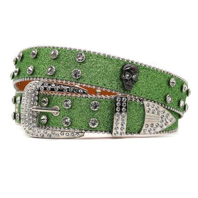 China Fashion.Casual Wide Belt Western New High Quality Sparkling Crystal Rhinestone Belt with Full Diamond Skeleton Accessories Fashion Trend Women's Belt for sale