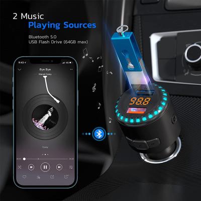 China Dual USB port FM USB charger car plaer car phone charger fm transmitter car usb player wireless charger QC3.0 for sale