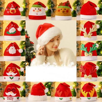 China Non-woven Plush Christmas Hat Gorro De Navidad Plush Christmas Hat Snowman Kids Cartoon Decoration Supplies for sale