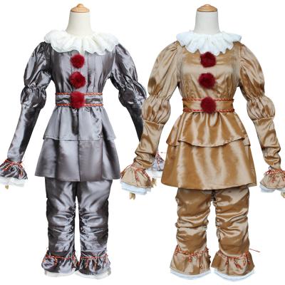 China Polyester Clown Cos Suit Women Kids Cosplay Halloween Costume Pennywise Halloween Costume for sale