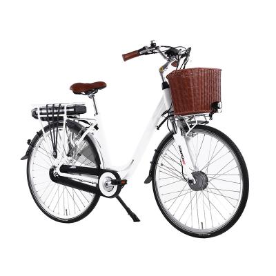 China Aluminum Alloy Manufacturer Lightweight Classic Vintage Electric Bike Women's Leisure City Ebike for sale