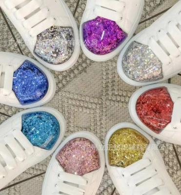 China For Women Girls Chirldren Shoes BlingBling Quicksand Star Beads Upper Applique Flatback Women Kids Shoes TPU Glitter Shoes DIY Sew On Liquid Decoration for sale