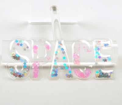 China Flatback hotfix 3d tpu logo letter patches with fluorescent pearl glitter acrylic sequin applique iron on for garment for sale