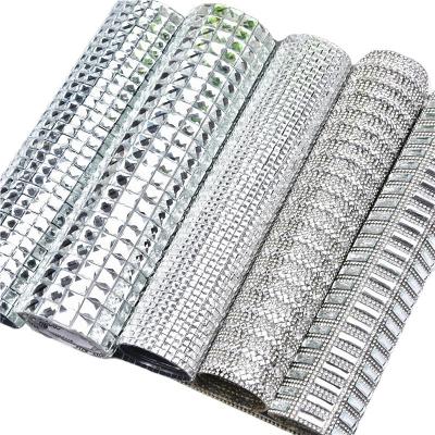 China Factory Direct Selling 24*40 Diamond Cast Sheet Rhinestone Mesh DIY Minimalist Glass Decor Adhesive Furniture Cosmetic Box Accessories for sale