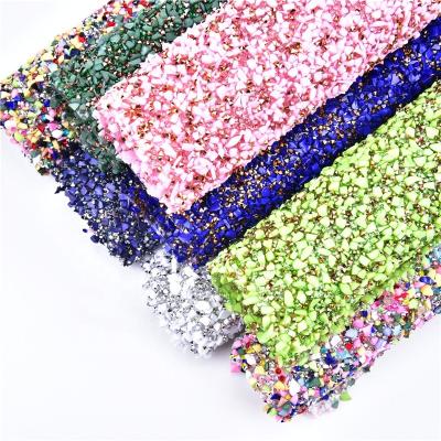 China 24*40Cm Environmental Friendly Plastic Crushed Stone Contemporary Faux Stone Gravel Sheet Dressing Shoes Furniture, Walls Diy Decoration for sale