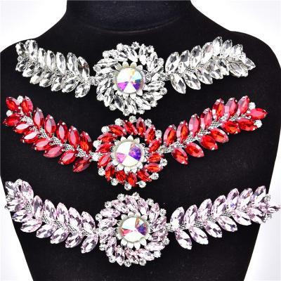 China Connector Luxury Crystal Shiny Stone Swimwear Bikini Applique Flatback Rhinestone Decorative Band for sale