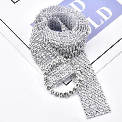 China Other Fashion Waistband 120*3Cm Women Shiny Rhinestone Belt Waist Chain Crystal Diamond Waistband Diy Luxury Party Dress Jeans Belt for sale