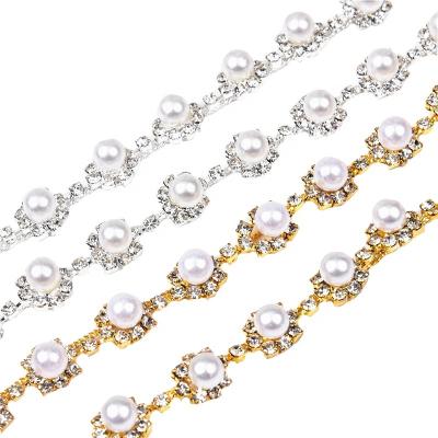 China Flatback 1Cm Round Rhinestone Pearl Flower Trimming Basic Clothing Decorative Belt Diy Round Elegant Dress Shoes Bags Ornament for sale