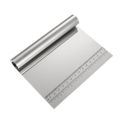 China Stainless Steel Kitchen Food Dough Cake Pizza Pastry Scraper Viable Chopper Cutter With Measuring Scale for sale