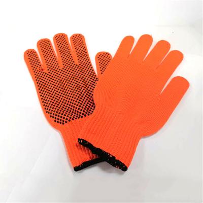 China Single-sided dispensing PVC soft and comfortable working nylon gloves for sale