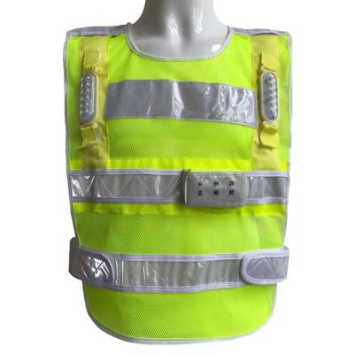 China High Polyester Fabric 100% Reflectorized Polyester Fabric LED Safety Vest Police Work Manufacture 100% Polyester Fabric for sale