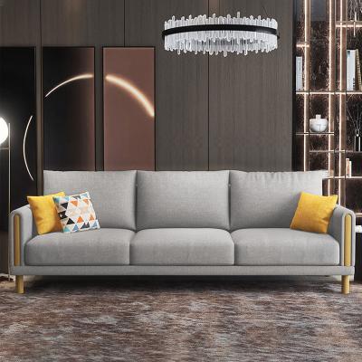 China Newcomer Living Room Furniture Small Modern Simple Comfortable Apartment Fabric Customizable 3 Seater Sectional Sofa 2.1m for sale