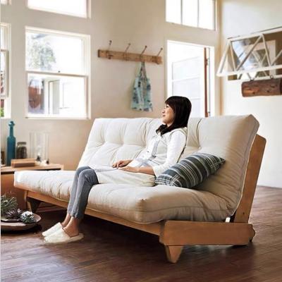 China Small apartment folding recliner furniture space saving fabric solid wood sofa bed foldable functional living room sofa washable for sale