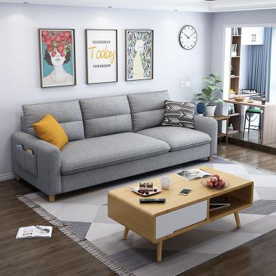 China 2021 INS fashion design living room 4 seater sofa cotton hot sale nordic luxury modern sofa modular with storage for sale