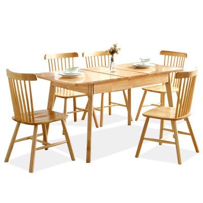 China Home Style Small Apartment Dining Room Furniture Solid Wood Fold (Size) Dining Table Set Adjustable Nordic High Quality Modern Space Saving for sale