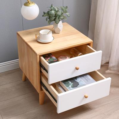 China (Other) Factory Direct Selling Adjustable Bedside Two Piece Cabinet Set Household Modern Drawer Bedside Medical Wooden Cabinet for sale