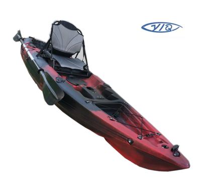 China Newest 2021 10ft Rotomolded Sit On Top Fishing Canoe LLDPE Single Kayak With Aluminum Seat for sale