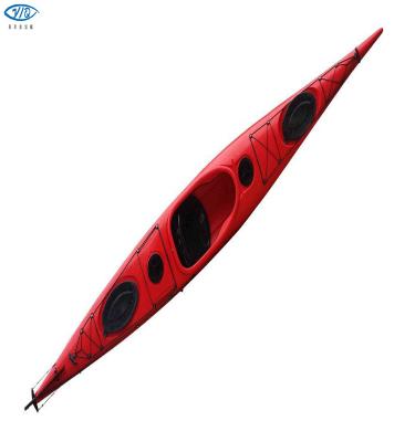 China Polyethylene---LLDPE Length 4.86ms with Footrest Pedal Control Rudder System Single Professional Ocean Kayak for sale