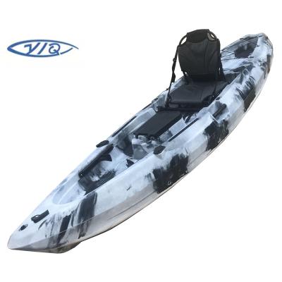 China LLDPE 2021 New Style 11 Pi Sit On Top Fishing Angler Single Canoe Kayak With Adjustable Foot Rest And Aluminum Seat for sale